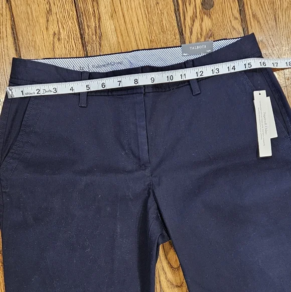 Talbots Relaxed Chino Pants Women’s 4P Petite Navy Ankle Length Below Waist NWT - Picture 6 of 7